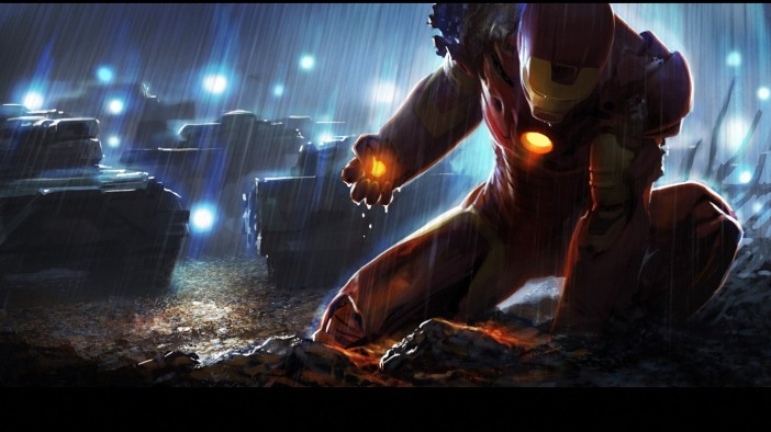 Iron Man Battle in Fire Hd Wallpaper